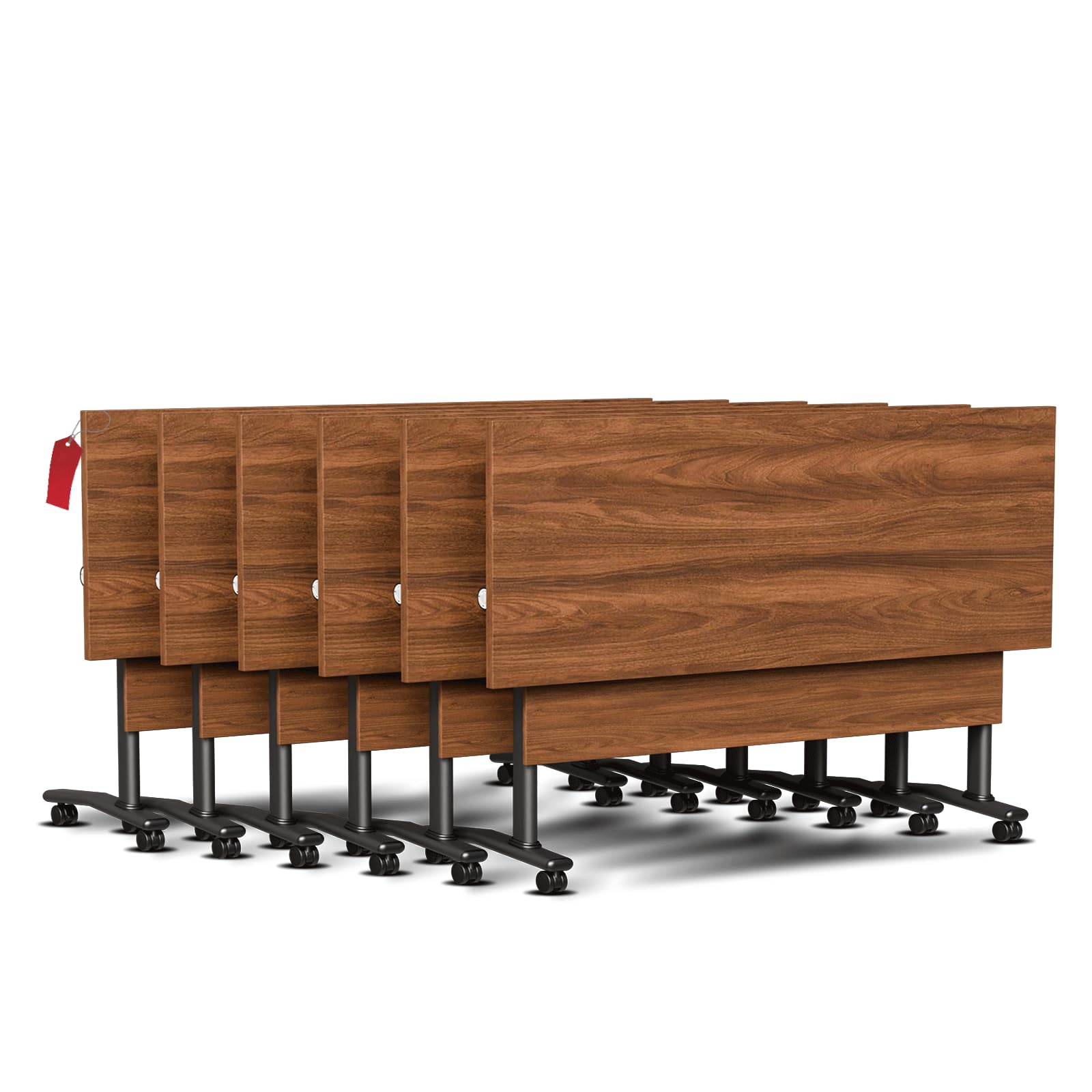 CUFEFi Folding Conference Table,Conference Room Table,Flip-Top Mobile Training Meeting Table,Stable Structure,Mobile Tables with Four Locking Wheels