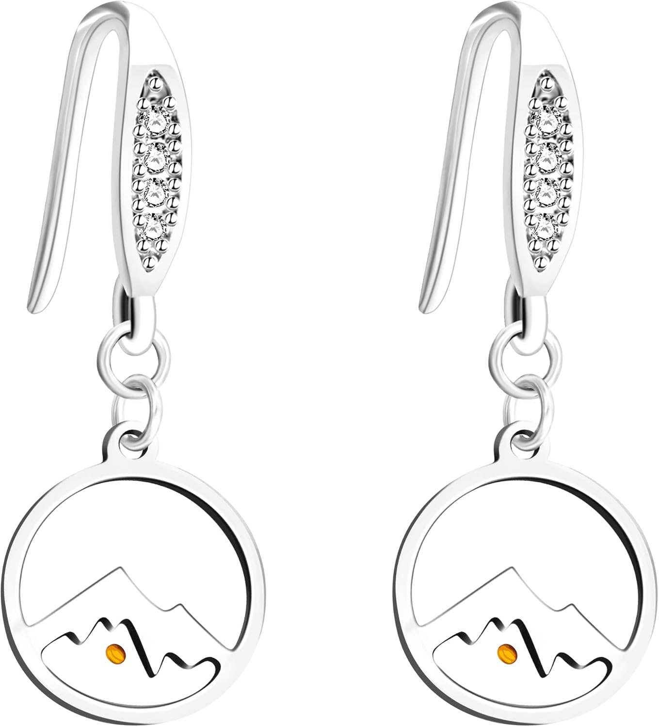 Orecchini pendenti in argento 925/ooo e zirconia cubica