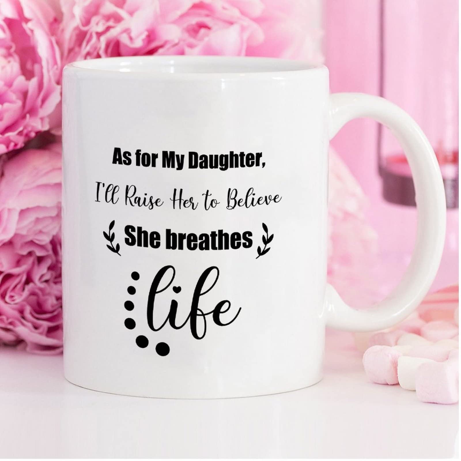 Tazza Da Caffè Personalizzata Per Figlia | Scritta "This Is What An Awesome Daughter Looks Like" | 325 Ml | Microonde E Lavastoviglie