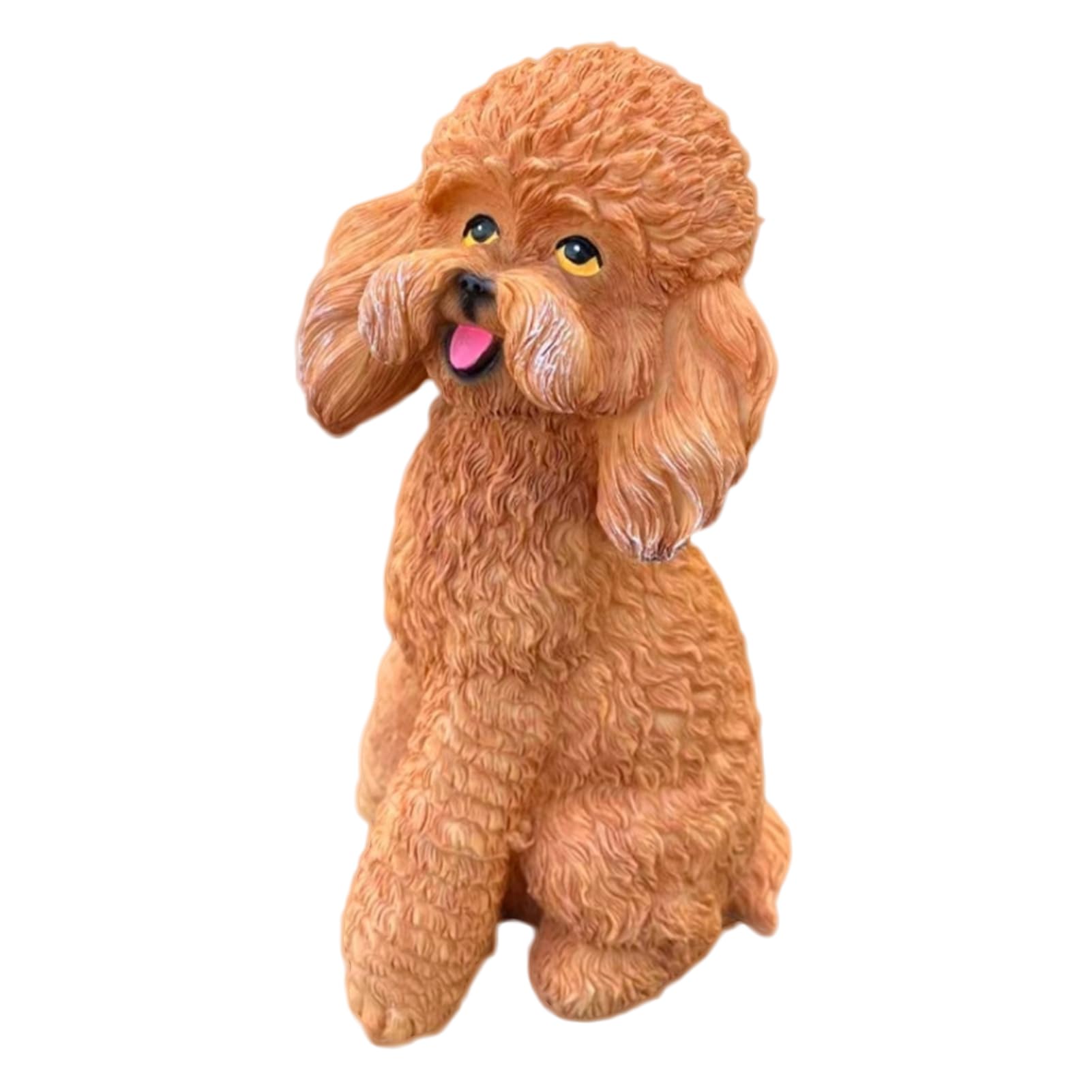 MFAOSHI Garden Teddy Dog Statues, Outdoor Realistic Animals Souvenirs Resin Decoration for Yard Porch Patio Lawn Ornament Sculpture