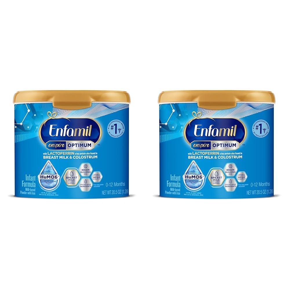 Enfamil Enspire Optimum Baby Formula, with Immune-Supporting Lactoferrin, Our Closest Formula to Breast Milk, Brain Building DHA, Dual Prebiotics, Infant Formula Powder, Baby Milk, 20.5 Oz Tub