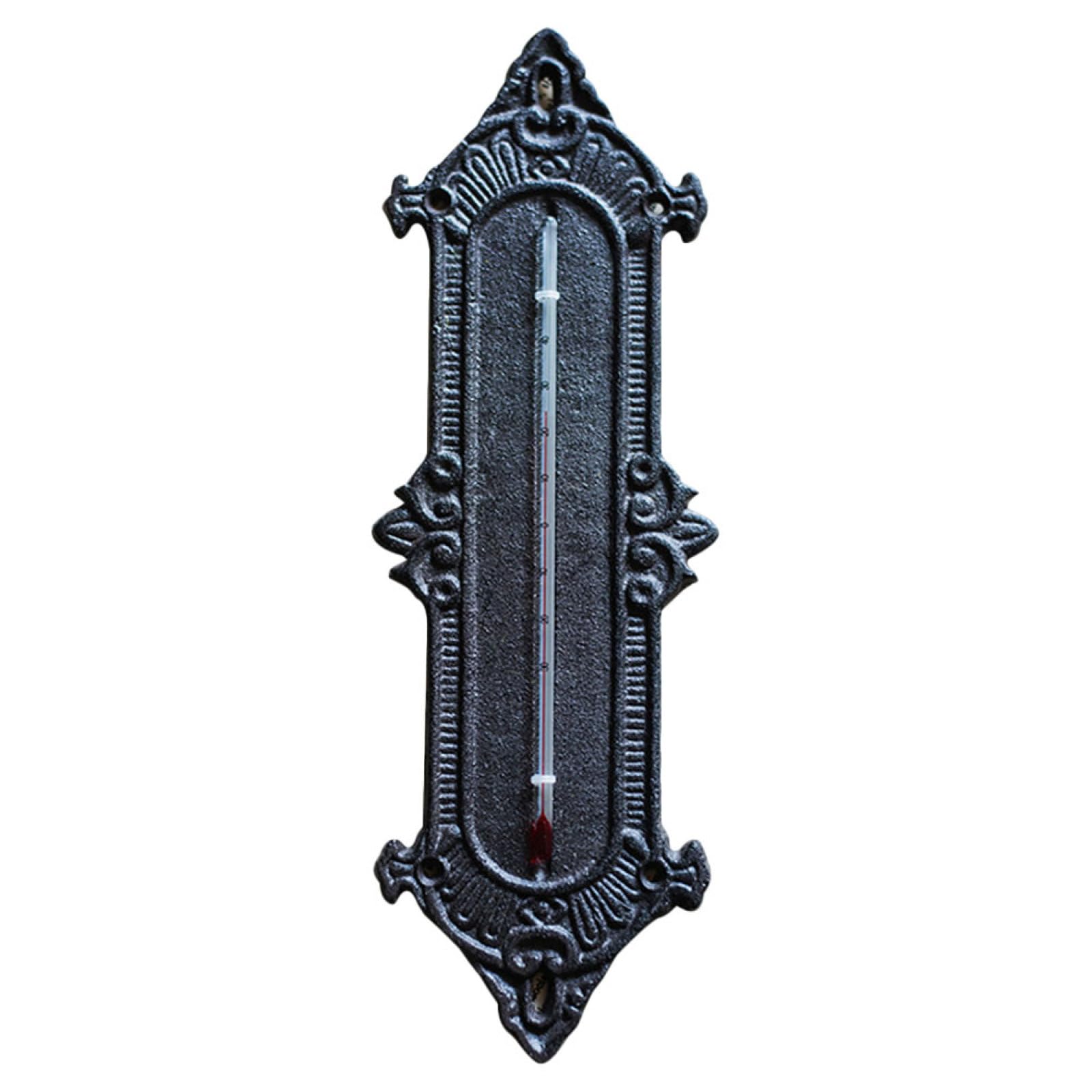 Gewächshaus Temperaturmesser Thermometer aus Eisen Schwarz Wandmontage