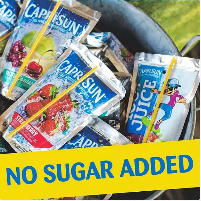 Miniatura 4 de BeeQ Caja (paquete de 40)  Capri Sun 100% jugo de fruta ponche, bayas y manzana, cajas de jugo surtido (bolsas de 6 onzas líquidas)