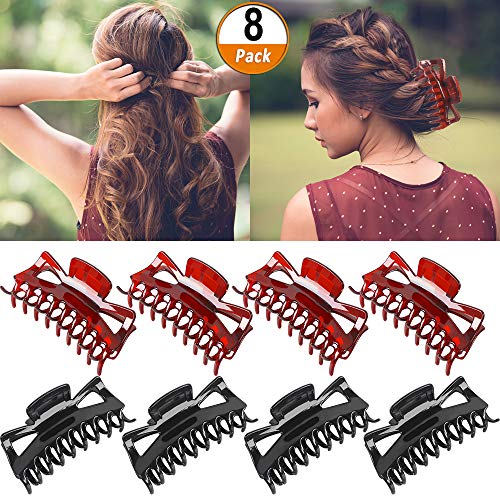 Jumbo Hair Claw Clips 8 Pcs Hair Clips Claw for Thick Hair, 4.3inch Strong Hair Claws for Women Girls
