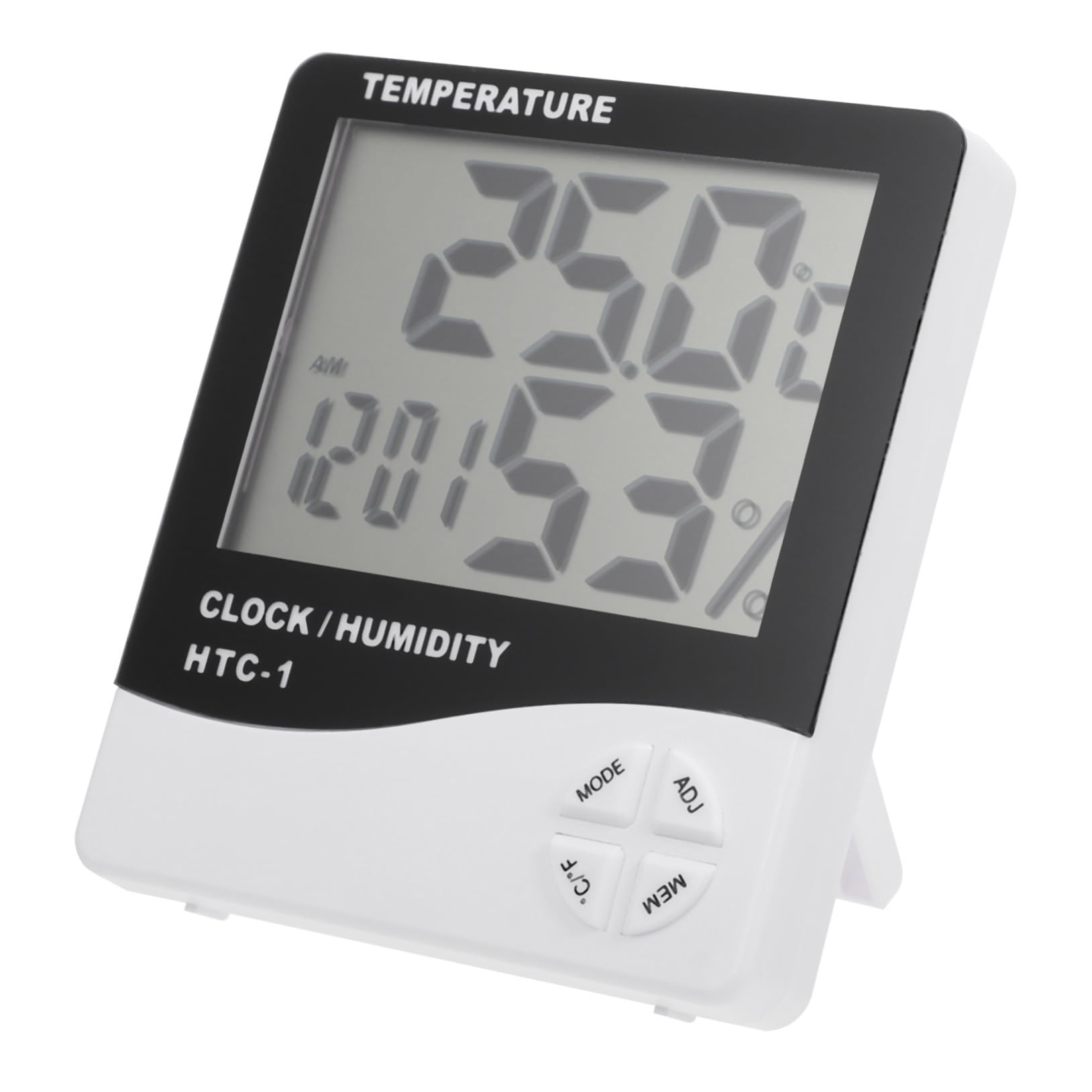 PRETYZOOM 1pc Indoor Clock Humidity LCD Screen for Home Office Kitchen No Battery Included