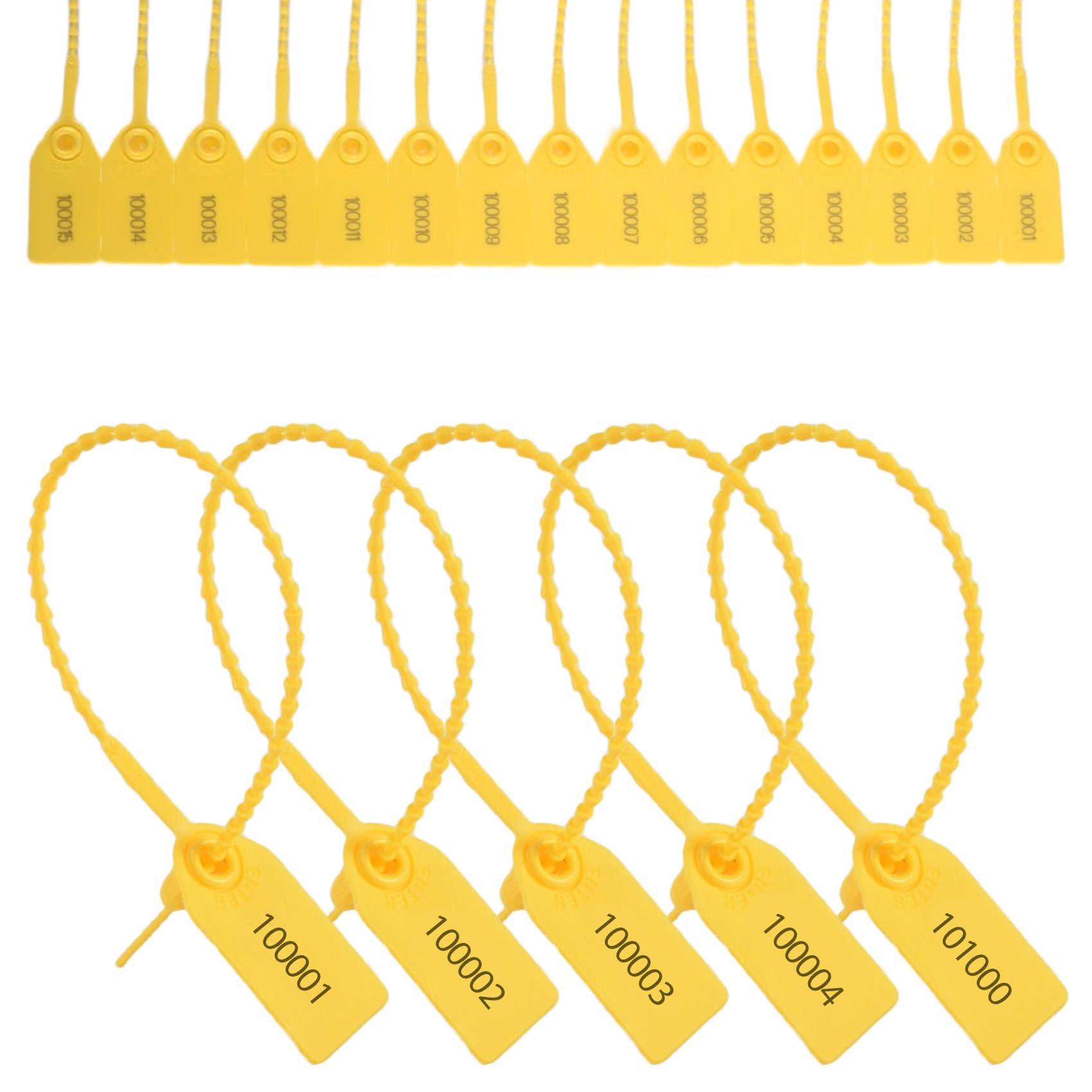 Littimoon 1000Piece Plastic Tamper Seals Fire Extinguisher Tags Security Tags Seals (Yellow)