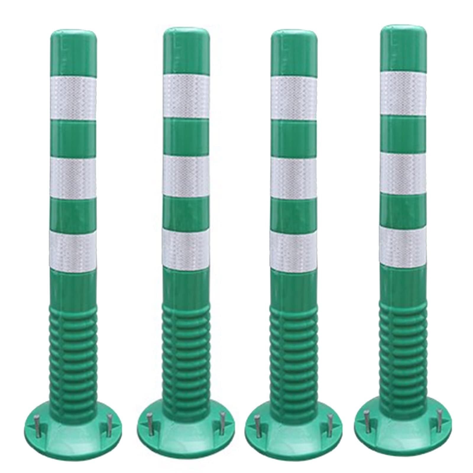 WQPMNYG Flexible Traffic Bollard Post, 30" Safety PU Barrier with Reflective Strip for Driveway & Parking Lot