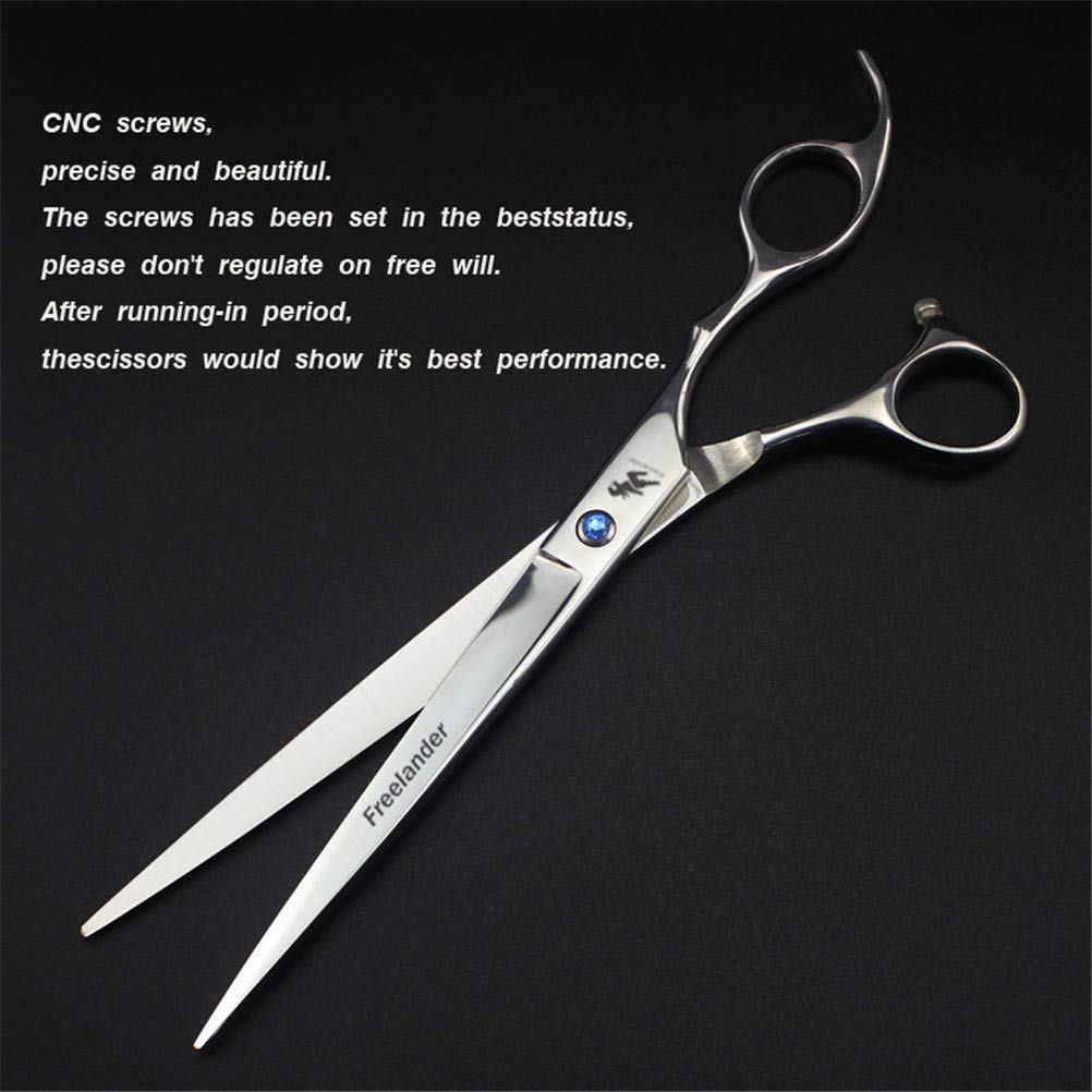 DESAV Persone per Cani da Pet Forbici 5Pcs Set, 8.0 Pollici Professional Straight Curved Shears Sheasors Fishbone Forbici Dente, Trimming dei Capelli Strumenti per Lo Styling