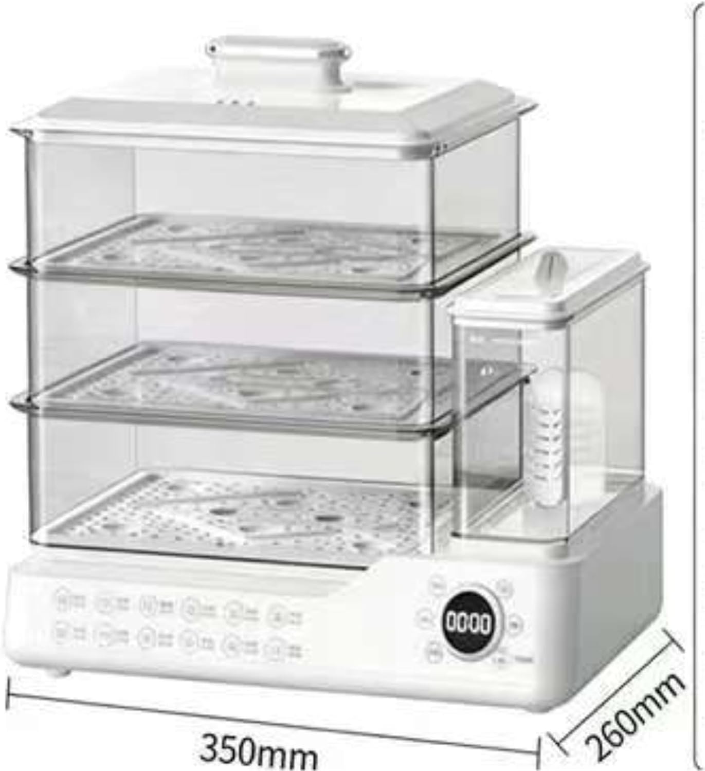 3-Tier Electric Food Steamer, with Separate Water Tank, Digital Timer, Touch Control Panel, Stackable Baskets, for Healthy Cooking Vegetables, Meats