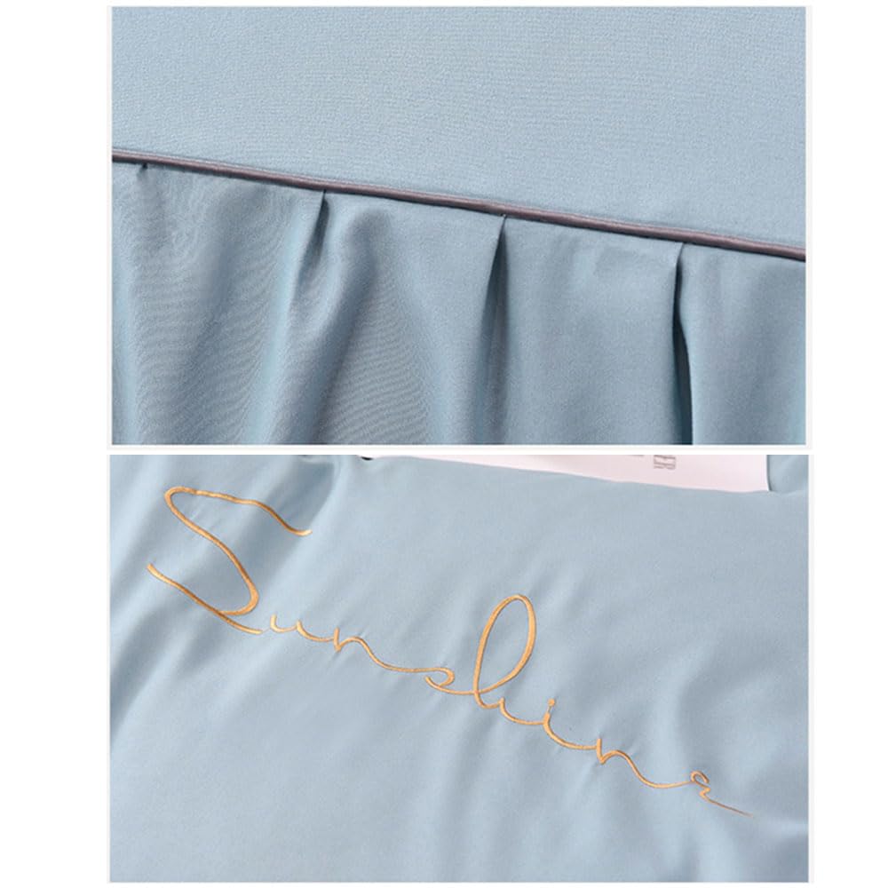 Morbuy Gonna da Letto per Matrimoniale e Una Piazza e Mezza Elasticizzata Copriletto con Volant Coprirete per Letto Lenzuola con 2 Federe (200cmx220cm,Grigio Scuro)
