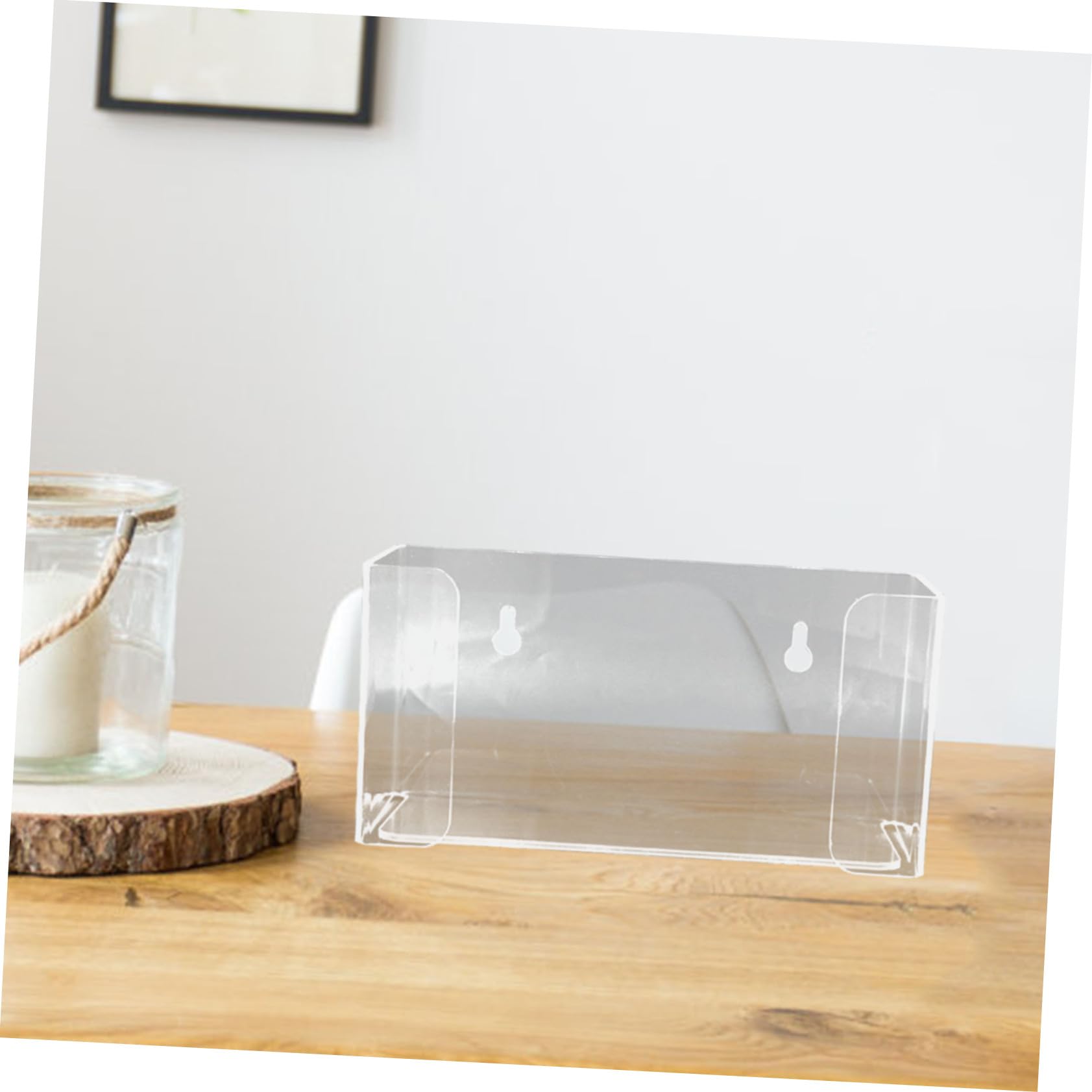 Ciieeo 3 Pièces Distributeur de Masques et Mural Support Transparent pour Laboratoire Organisateur de Masques de Rangement