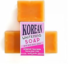 Korean Whitening Soap - Bye Bye Dull Skin, Remove Tanning, Brightening Face & Body Soap with Kojic Acid, Vitamin C, Niacinamide. Fades Dark Spots, Removes Tan, for All Skin Types.100g (pack of 3)