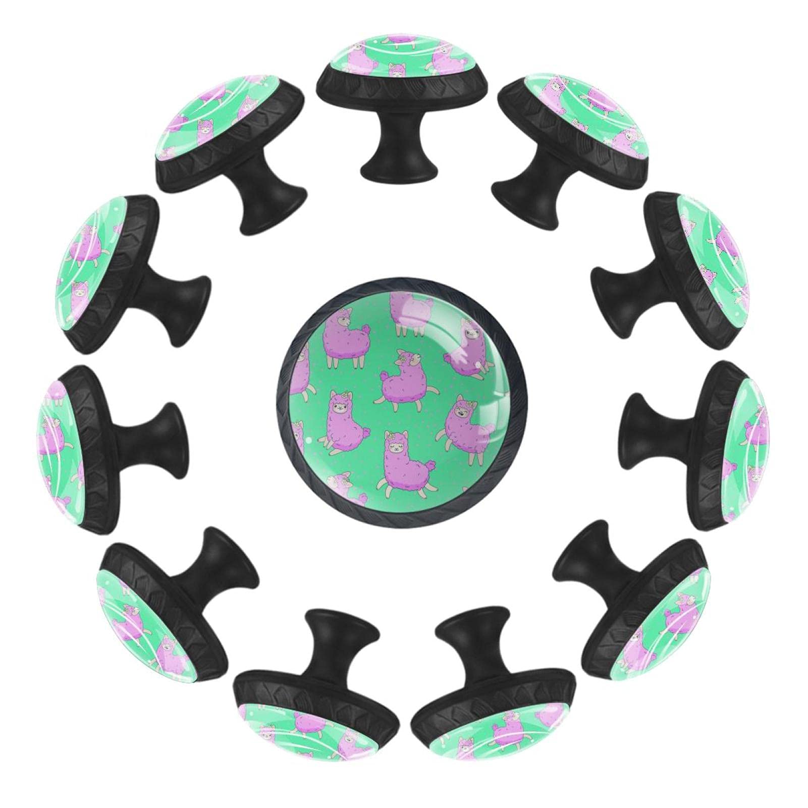 Boutons de tiroir lama ronds 35 mm rose lot de 12 pour commode de chambre enfant