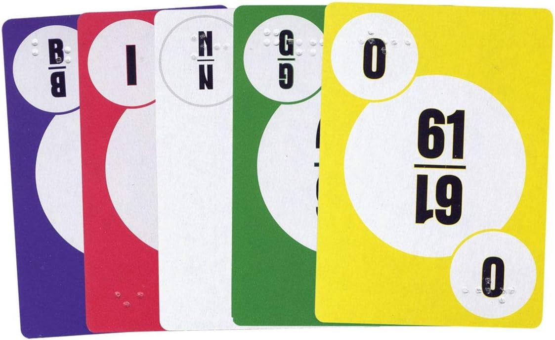 MaxiAids Bingo Call Number Playing Cards with Braille Toys & Games