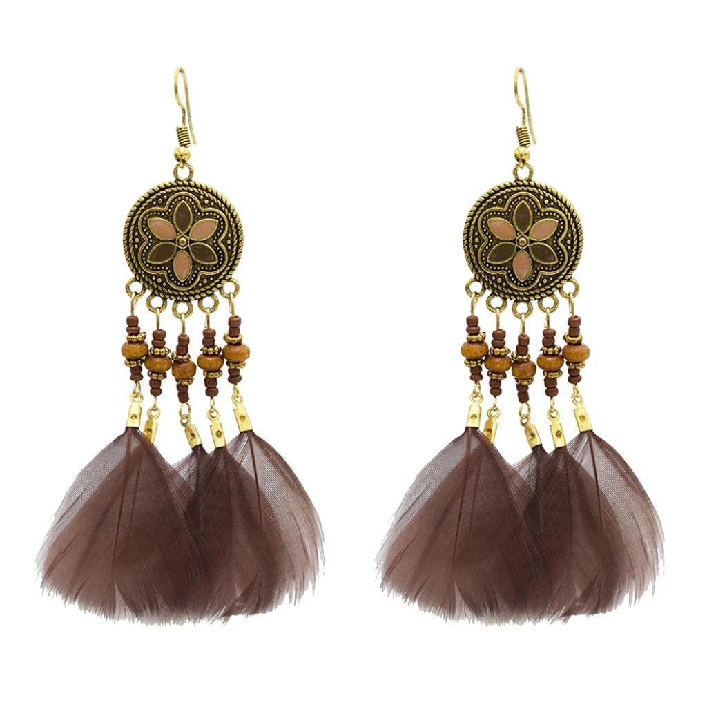 See full amazon price history chart for LOOM TREE Women Bohemian Handmade Vintage Bead Feather Long Dangle Earrings Brown LOOM TREE Women Bohemian Handmade Vintage Bead Feather Long Dangle Earrings Brown (B09ZTSFL81) Amazon Price History, Amazon Price Tracker