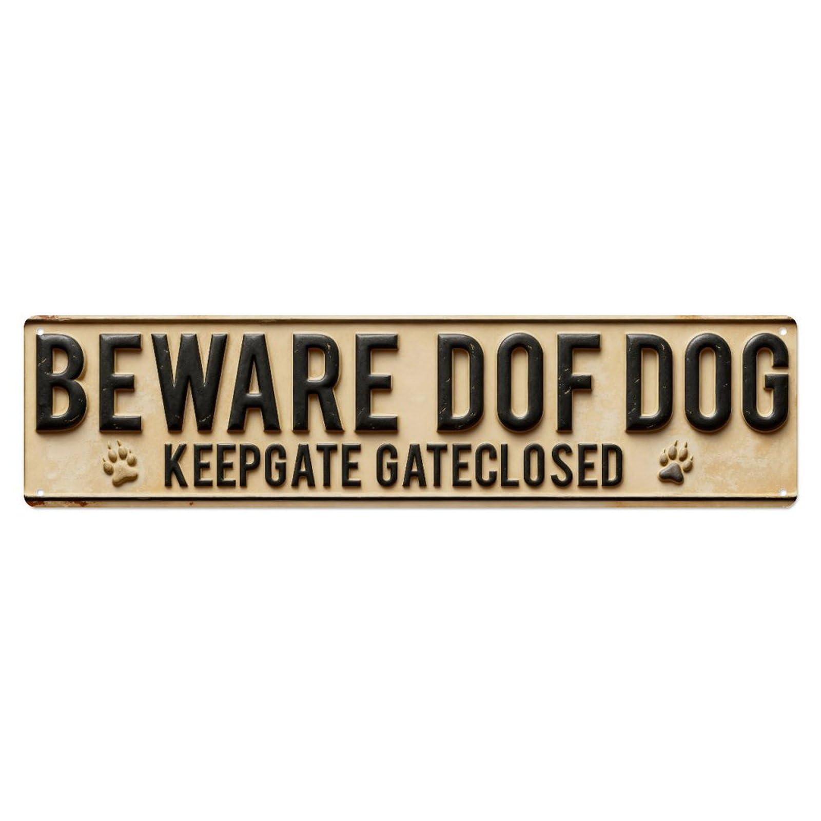 Beware Of Dog Sign Metal Tin Sign Plaque