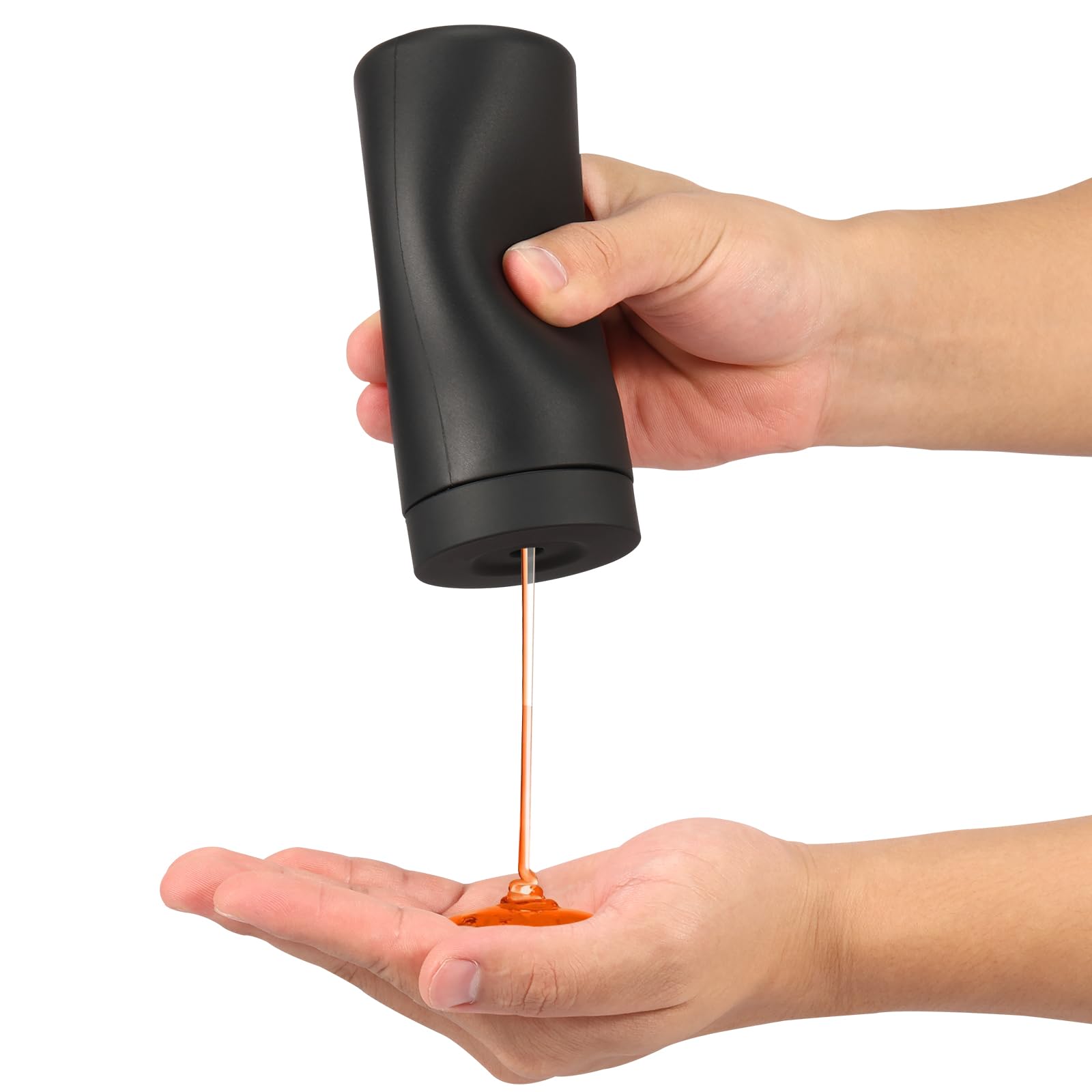 Dish Soap Squeeze Reusable Silicone Refillable Washing up Liquid Bottle 240ml Dishwashing Liquid Dispenser for Kitchen Bathroom Hand Soap, Essential Oil, Lotion, Shampoo, Conditioner(black)