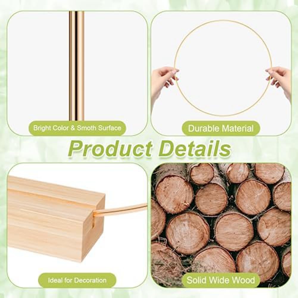 20 centros de mesa florales con soportes, anillos de metal de 30,5 cm para mesa, boda, Navidad, colgar en la pared