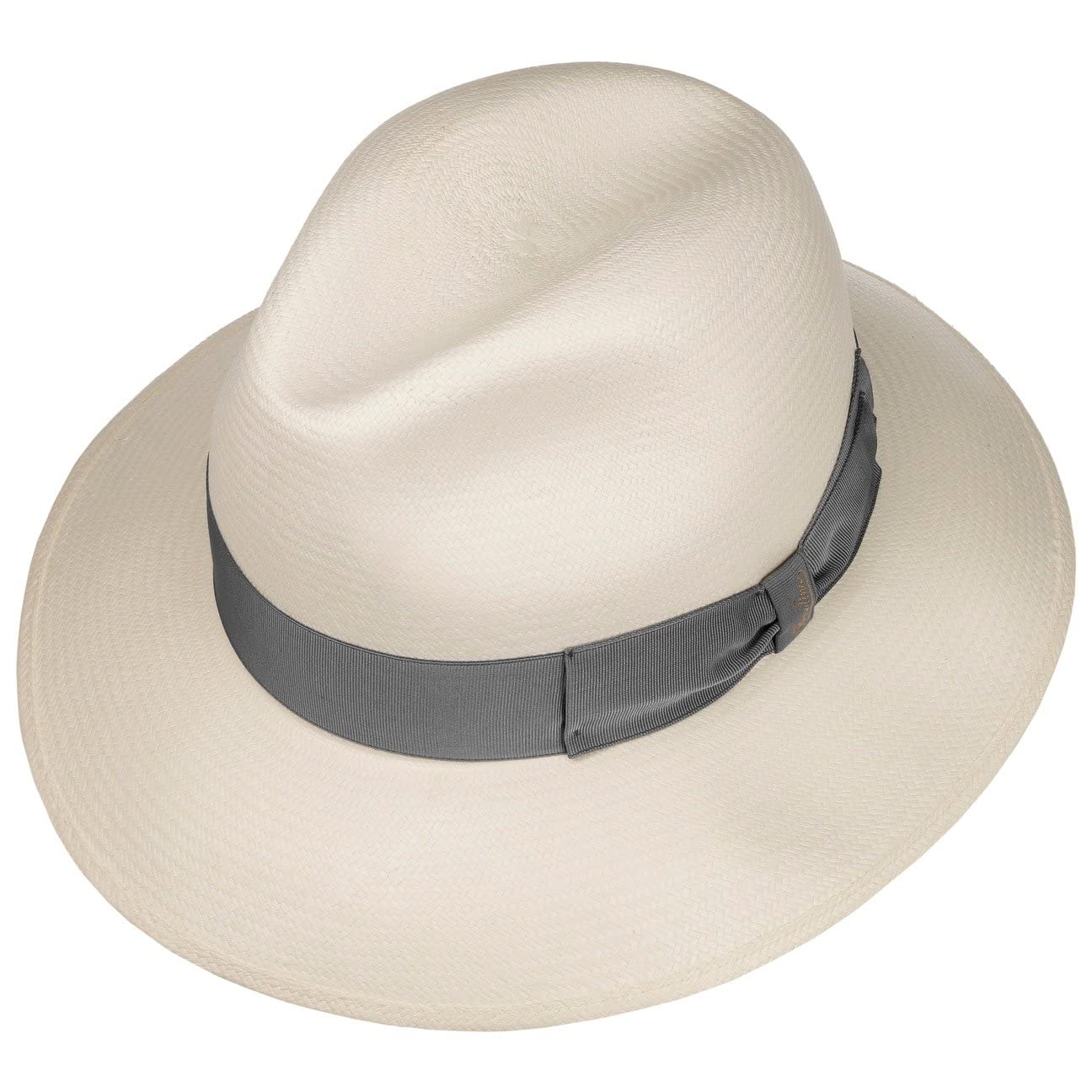 Borsalino Sombrero Panamá Big Brim Mujer/Hombre - Made in Italy Paja de Bogart con Banda Grosgrain, Grosgrain Primavera/Verano Verano