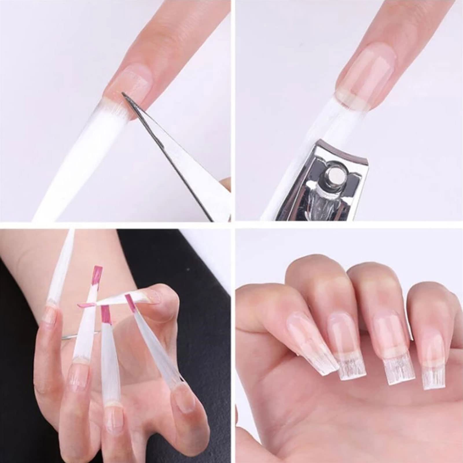 Extensiones de Uñas de Fibra de Vidrio,Extensiones de Uñas de Vidrio,Extensión de Uñas de Seda,Para Salones De Uñas Nail Extension Para Mujeres Niñas,Púrpura(100PCS)