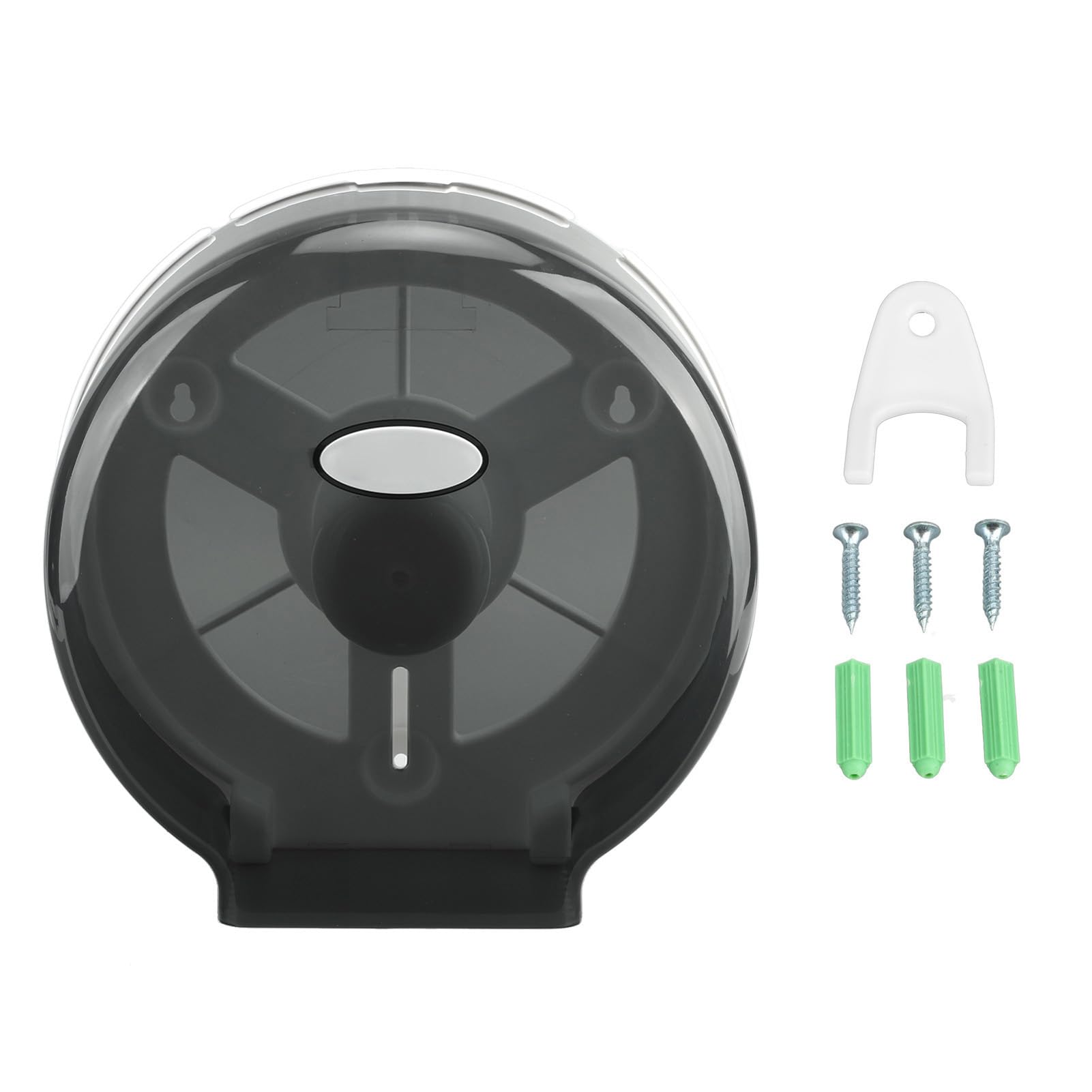 Commercial Jumbo Toilet Paper Dispenser, 9 Inch Roll Toilet Paper Holder Bath Tissue Dispenser Wall Mount Single Roll Tissue Dispenser for Hotel Bar Transparent Black