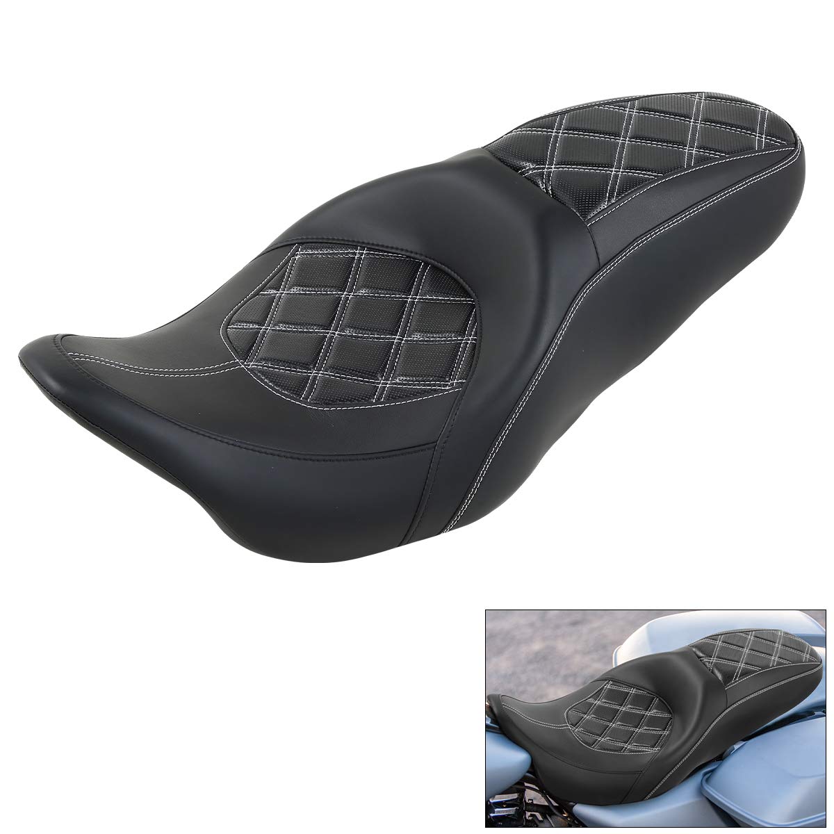 Amazon.com: One-Piece 2-Up Motorcycle Driver Passenger Seat