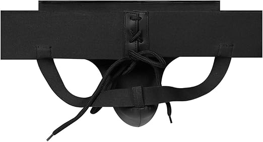VADER Echt Leer Boks Liesbeschermer Kickboxing MMA Vechtsporten Buik Liesbewaker Buikbescherming Jock Strap voor Muay Thai Taekwondo Karate Sparring Vechten Lies Ondersteuning Mannen (S/M, Blauw/Wit
