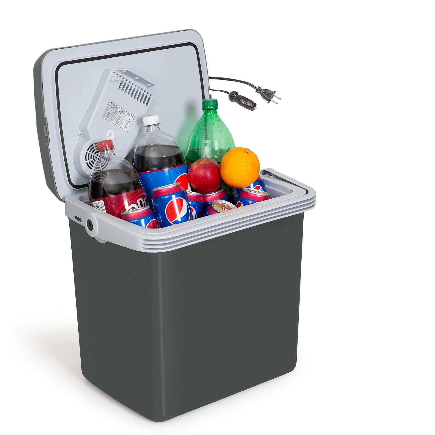 Electric cooleK-Box Electric Cooler and Warmer for Car and Home - 34 Quart (32 Liter) - Dual 110V AC House and 12V DC Vehicle Plugs