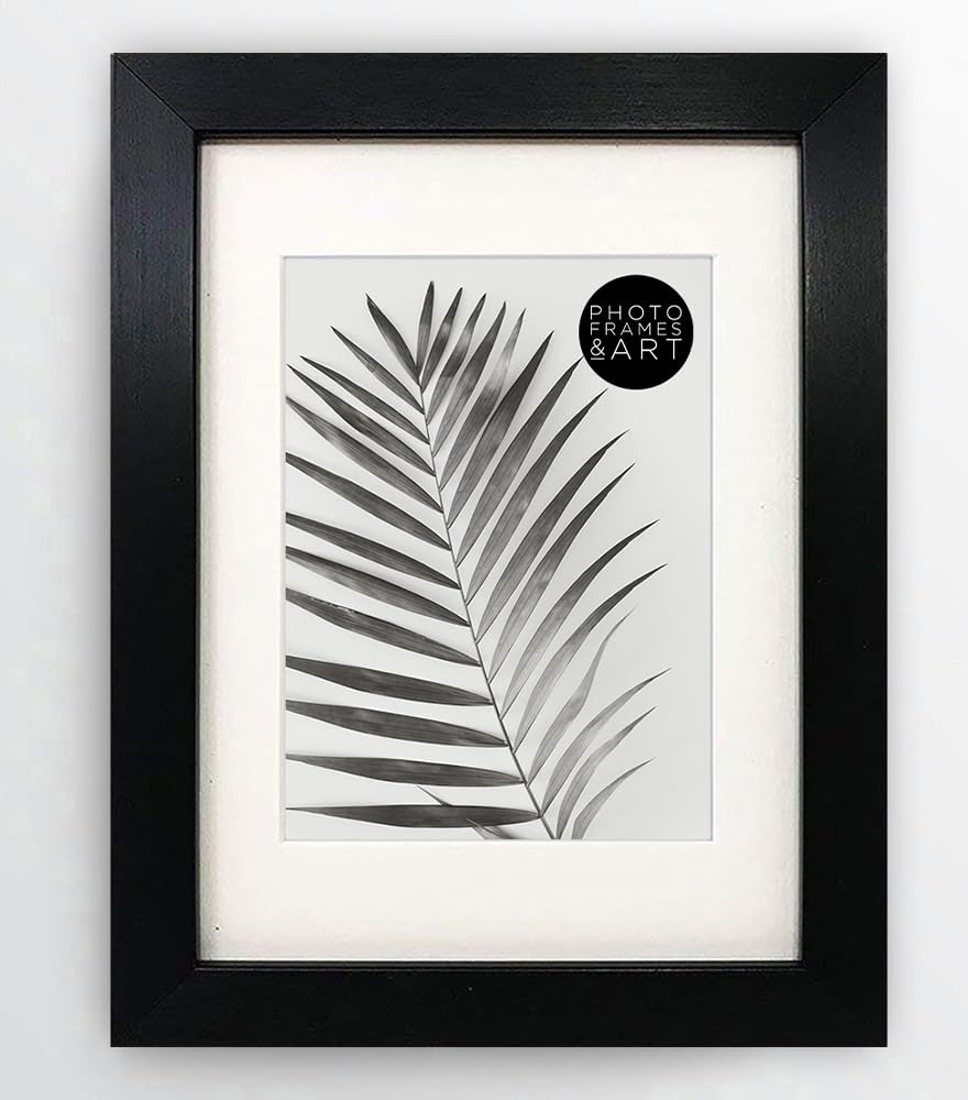 pf+a(20cm x 15cm for 15cm x 10cm photo) - 8x6" For 6x4" Picture - GLASS Window - Oxford Black Premium Photo Frame With Mount Portrait & Landscape (Width 2cm)