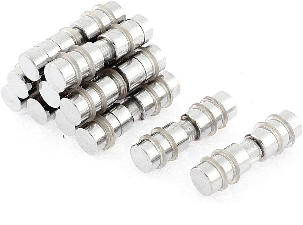 Shelf Support Pegs,Shelf Pins, Furniture Shelf 6mm Thread Dia Dual Head Metal Studs Pegs Supports Pin 12 Pcs