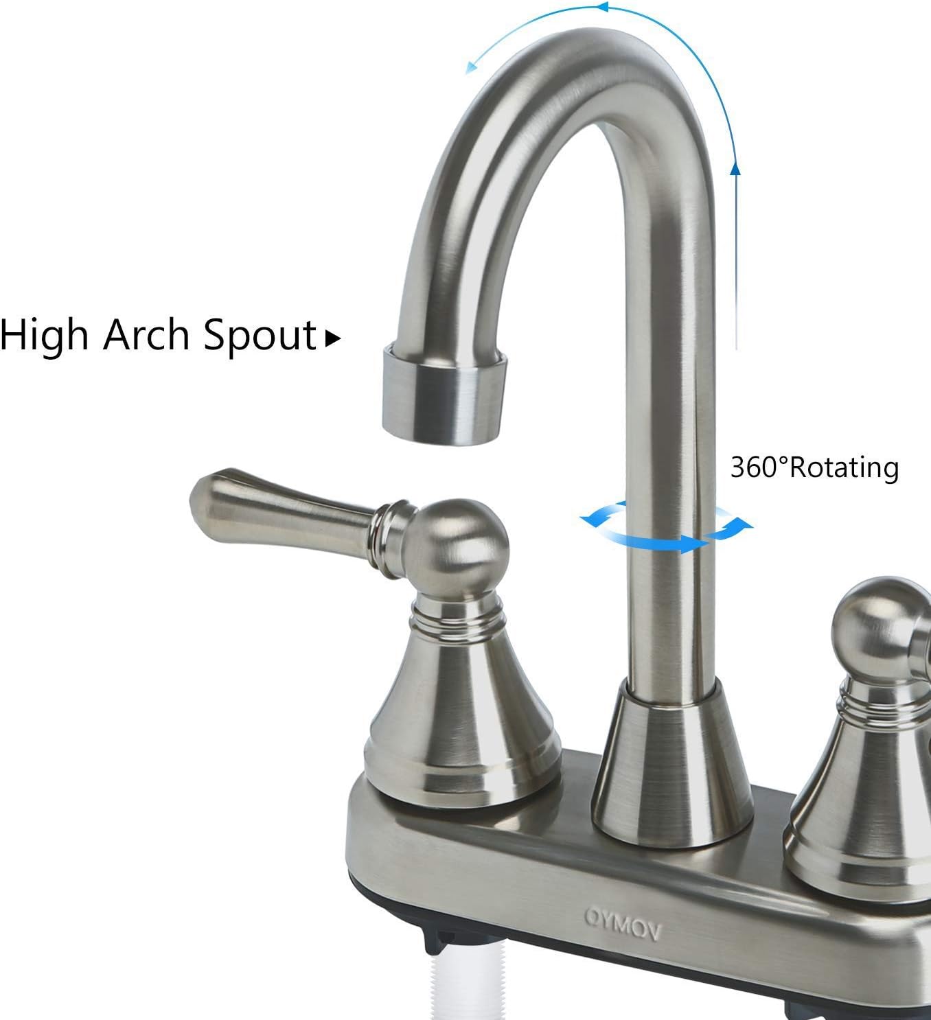 RV Faucet Brushed Nickel - Non-Metallic Bathroom Sink Faucets for RVs, Fifth Wheels, Motor Homes, Travel Trailers, Campers, Boats