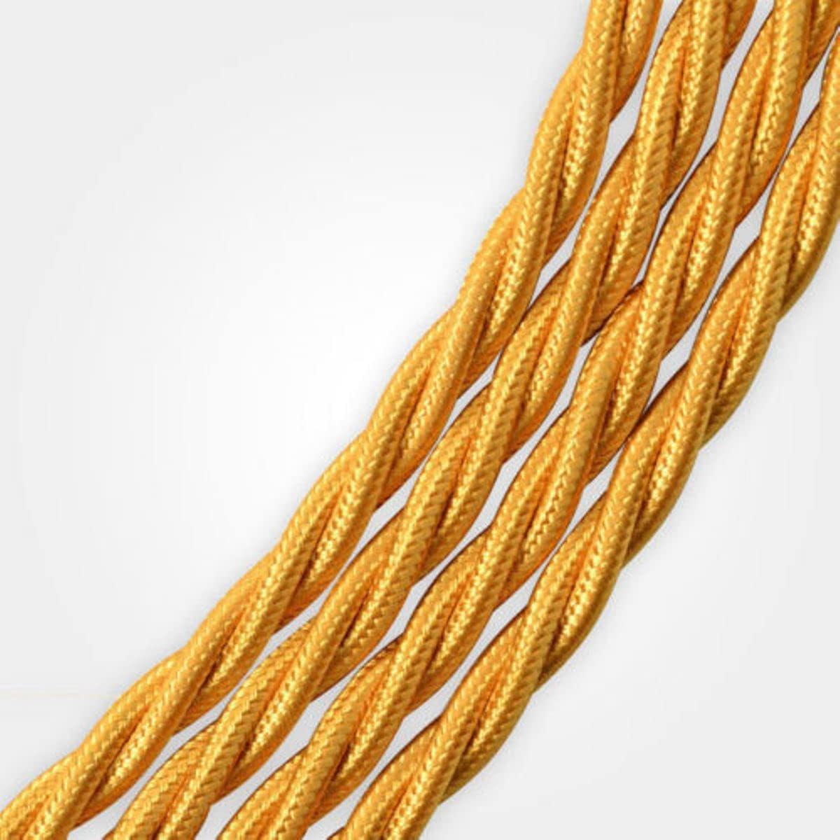 Brown Braided Silk Lamp Cable - 3 Core Vintage Style Fabric Wire, 10 Meters, Perfect For Retro Lighting