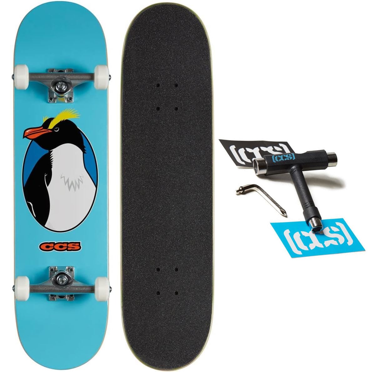 CCS Graphic Skateboard Complete Maple Wood Professional Grade Fully Assembled with Skate Tool Stickers Adults Kids Teens Youth