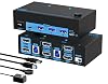 8K HDMI KVM Switch 2 Monitors 2 Computers, ANXQQ 8K@60Hz 4K@144Hz USB 3.0 Dual Monitor KVM Switch, 2 Computers Share 4 USB Devices with 2 USB Cables and Power Adapter
