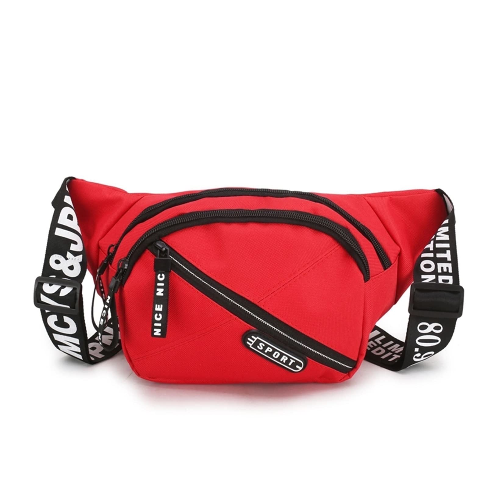 Unisex Fanny Pack Canvas Fashion Letting Cinturón de Cintura Bolso Crossbody Crossbody for Hombres Mujeres (Color : White)
