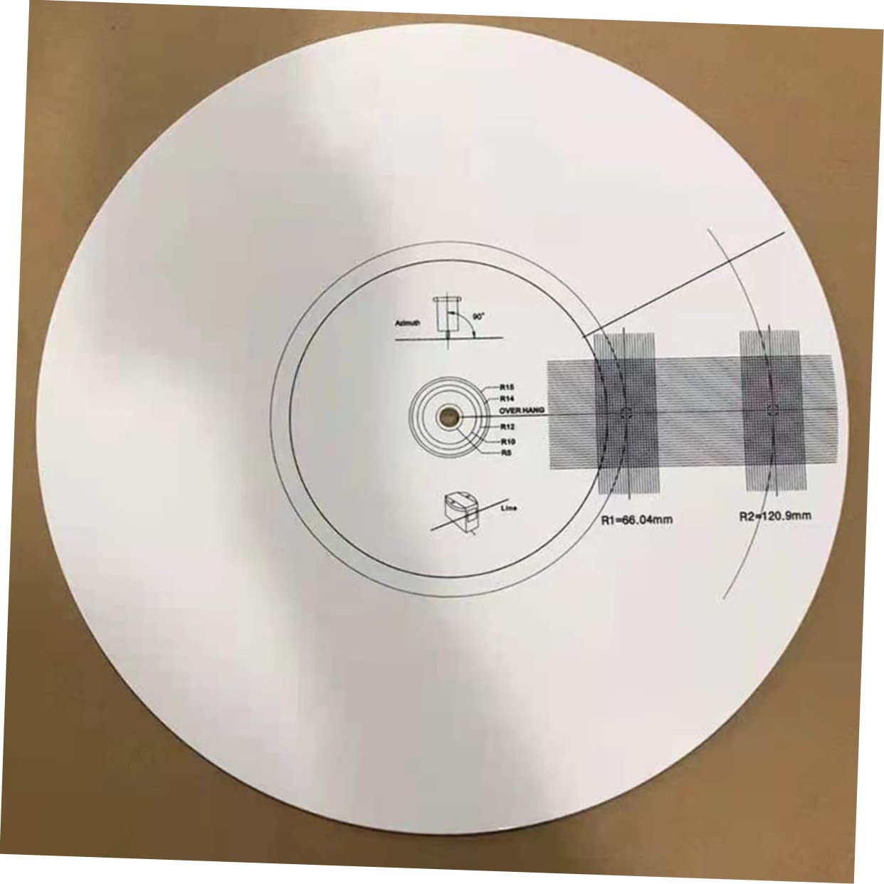 Piastra Calibrazione Puntina 3mm in Acrilico per Giradischi | Regolazione Angolo, Rilevazione Velocità, Accessorio Bianco per Teste Vinile, Regalo Housewarming