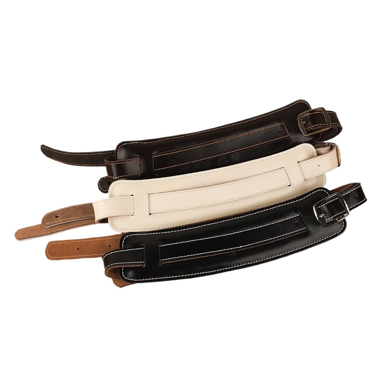 Compatibile con Tracolla for Chitarra in Pelle, Regolabile, for Basso Elettrico Acustico Vintage, Resistente Fibbia in Metallo