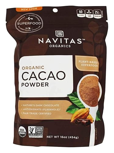 Navitas Organics Cacao en polvo, bolsas, 30 porciones, 1 libra (paquete de 1), 16 onzas