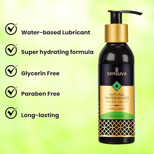 Miniatura 3 de Lubricante personal natural a base de agua  Caramelo de manzana  4 onzas líquidas