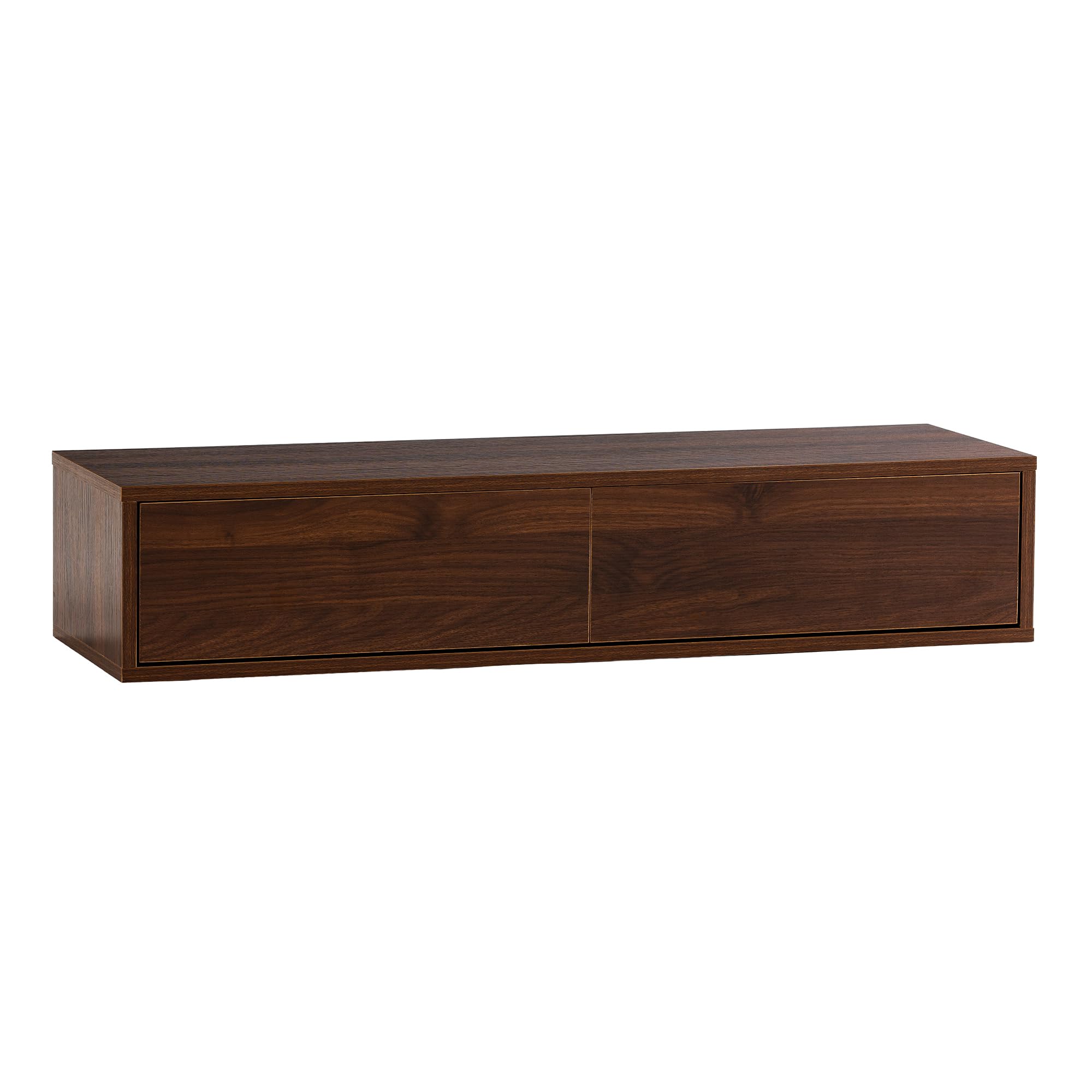 HOMN LIVING Console Suspendue pour entrée Auri 2 tiroirs Couleur Noyer, 100 cm (Largeur) 30 cm (Profondeur) 20 cm (Hauteur)