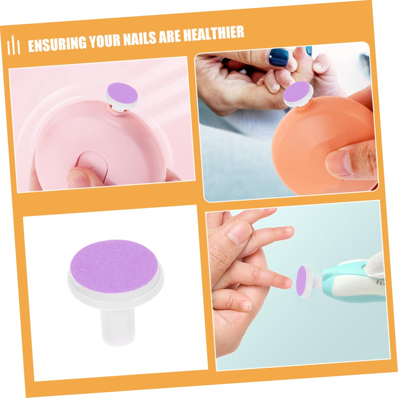 WOONEKY 6pcs Electric Nail Grinder Newborn Nail Trimmer Buffer Nail Sharpener Electric Nail Replacement Pads Electric Fingernail Trimmer Cushions Nail Trimmer Pads