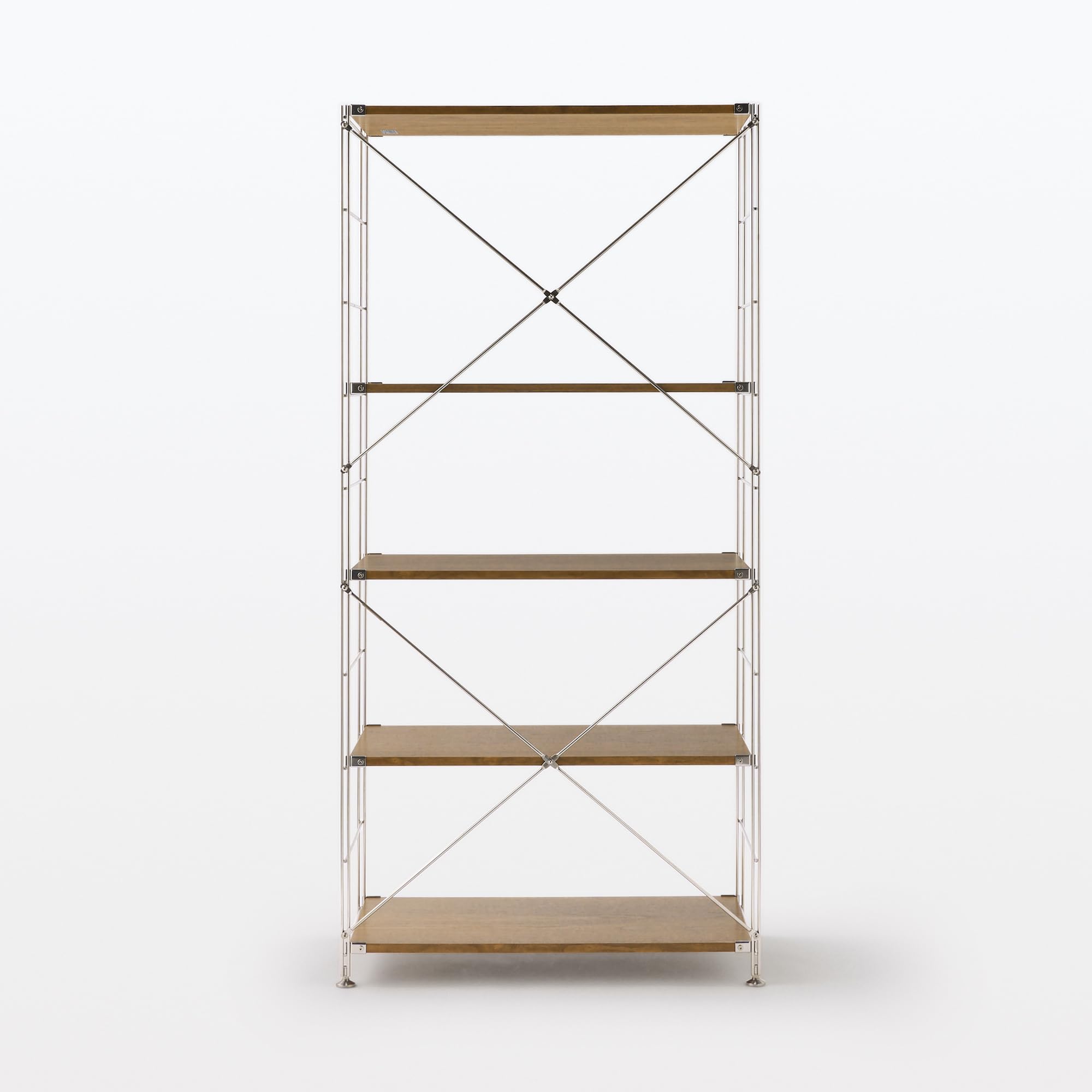 Amazon｜無印良品 ステンレスユニットシェルフ ウォールナット材棚