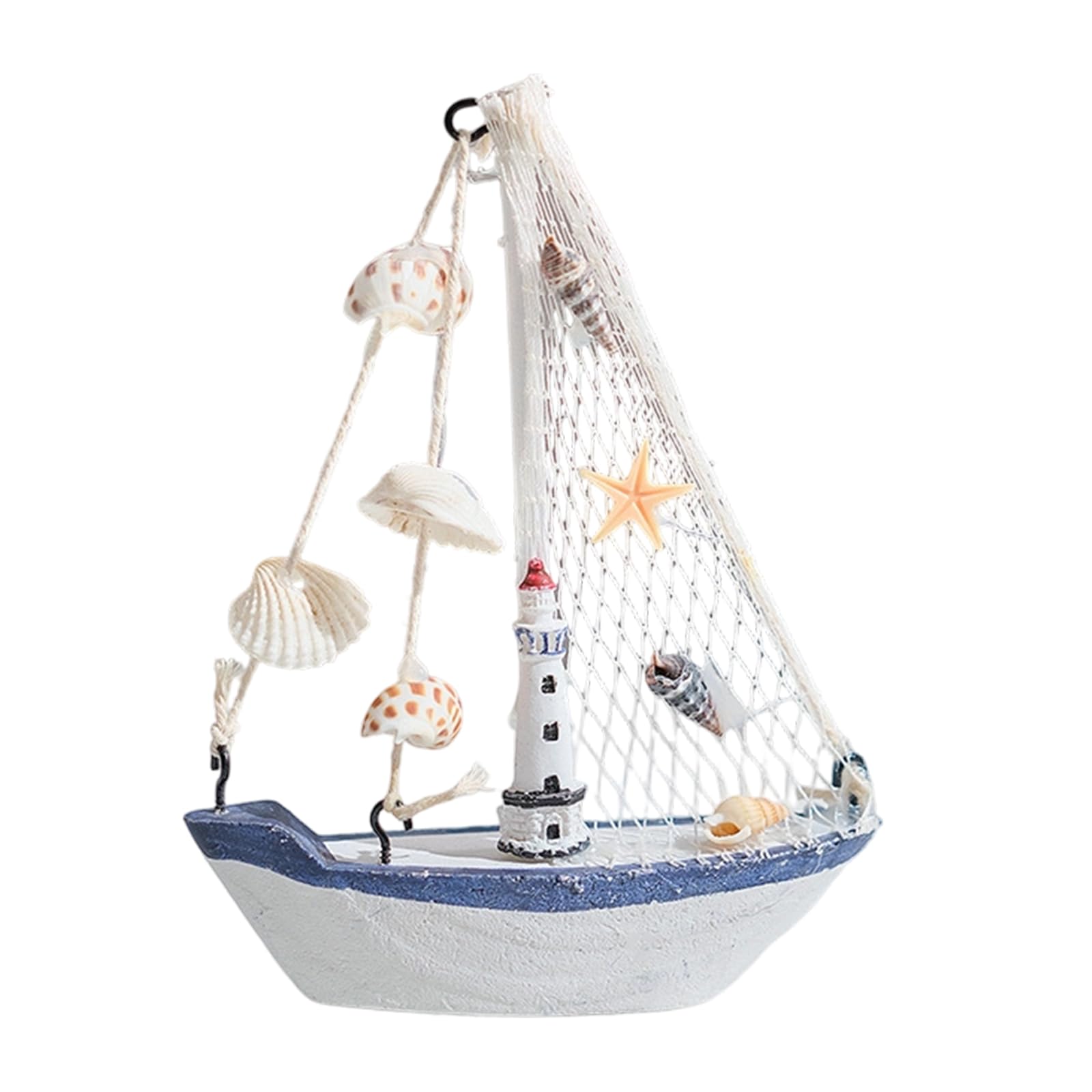 ZEPFJHE Shell Boats Shape Desktop Statue Artistic Miniature Showpiece Unique Table Display Item Suitable for Various Space Shore House Decoration