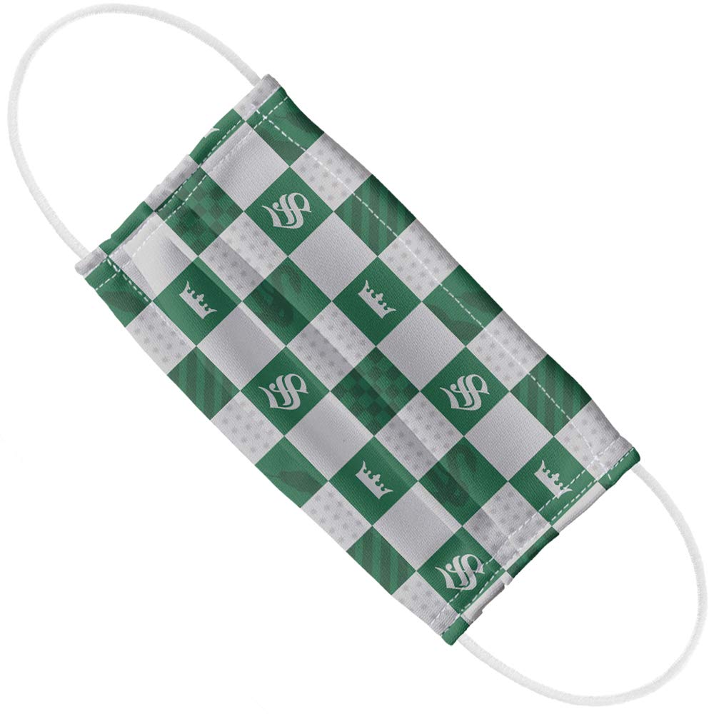 Popfunk Harry Potter Slytherin Checkerboard House Pattern 1-Ply Reusable Face Mask Covering with Adjustable Nose Wire, Unisex