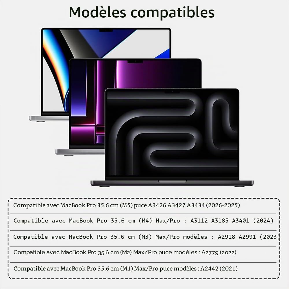 Film de protection d'écran MacBook Pro 14 Pouce M5-M1 Pro/Max (2026-2021) Dureté 5H