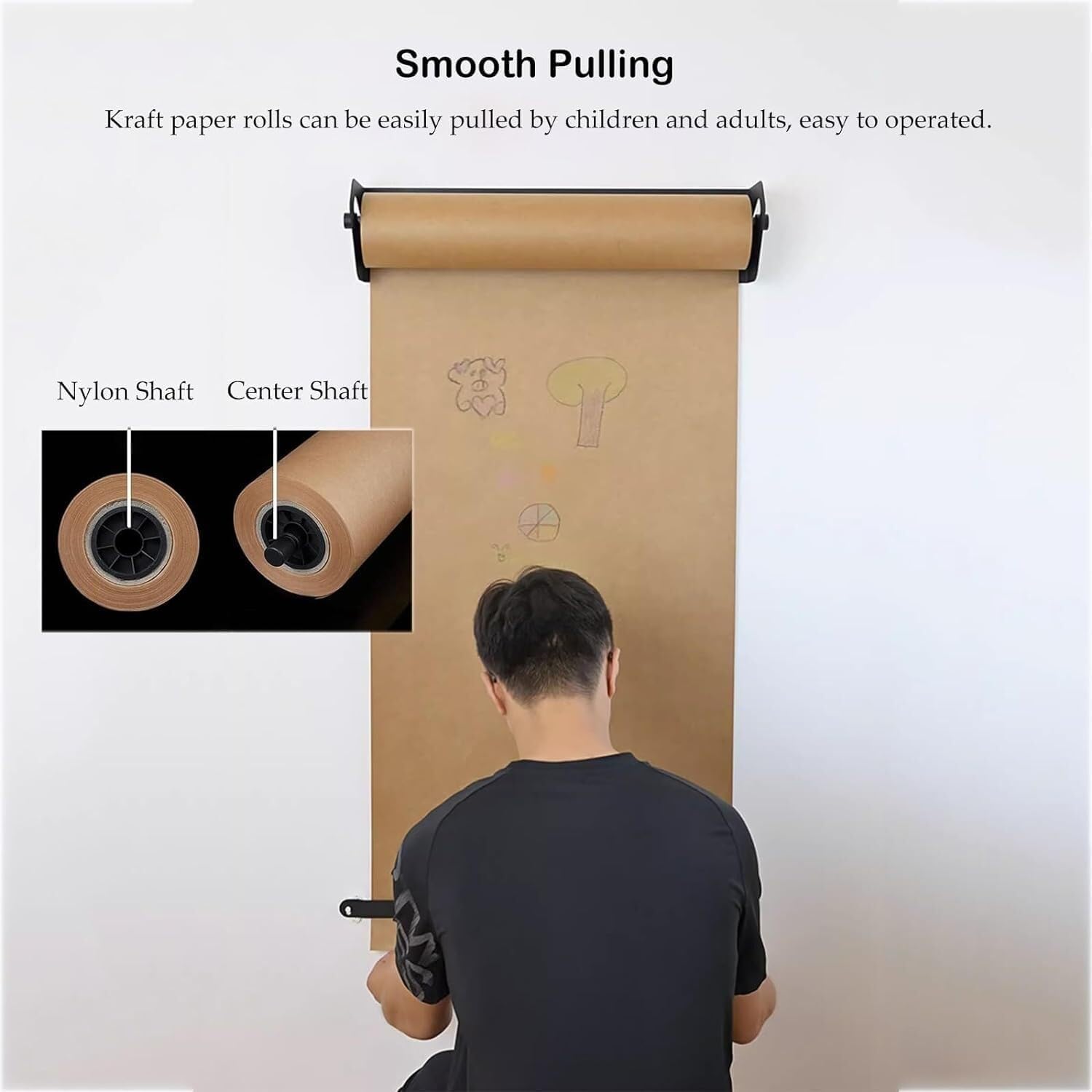 Wiszące rolki papieru pakowego Rolki papieru pakowego Papier malarski Naścienny dozownik rolek papieru pakowego(127cm/50inch wide)
