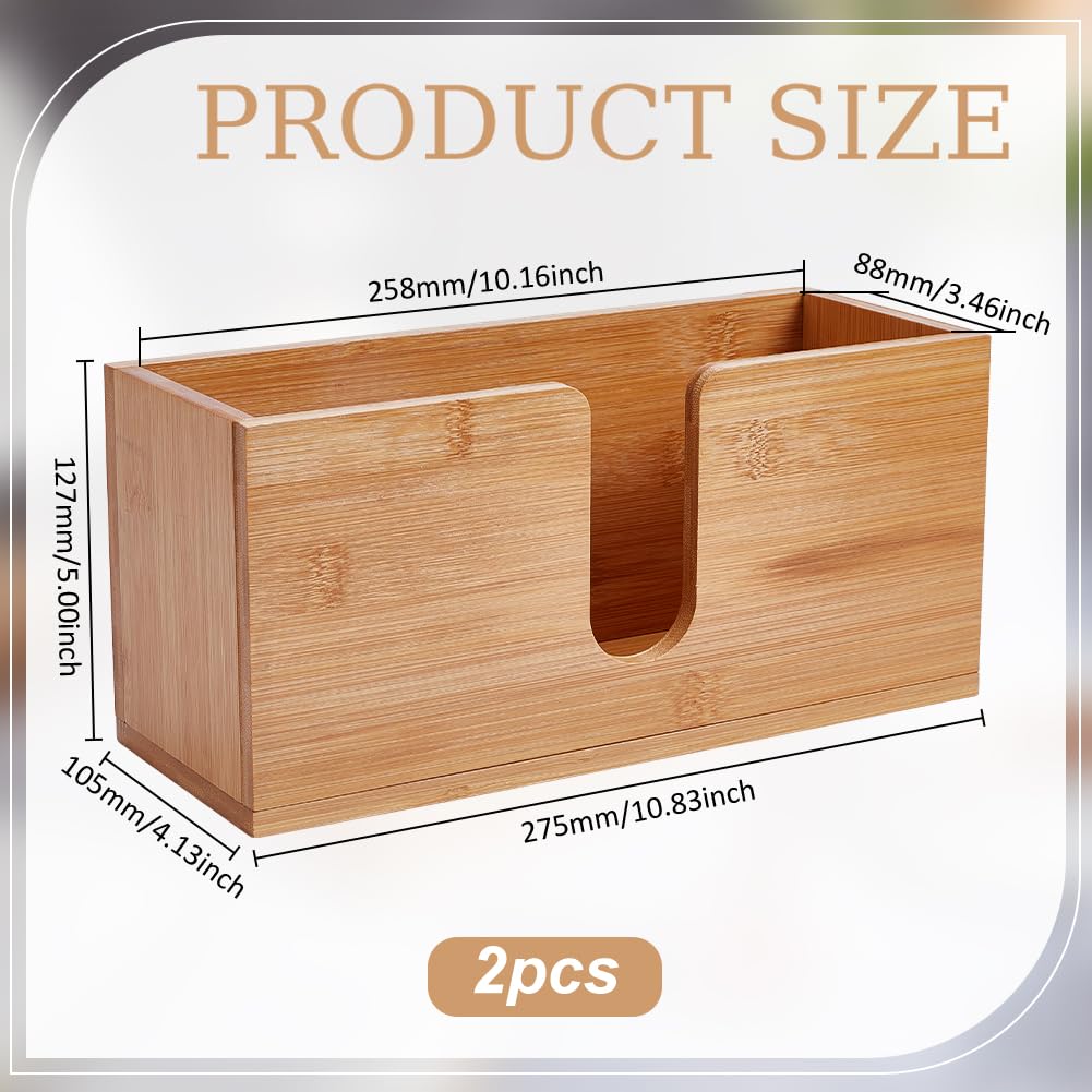 UNICRAFTALE 2 soportes de madera para toallas de papel, dispensador de toallas de papel de baño, dispensadores de servilletas para el hogar, servilleteros plegados para inodoro, cocina, oficina, 27,5