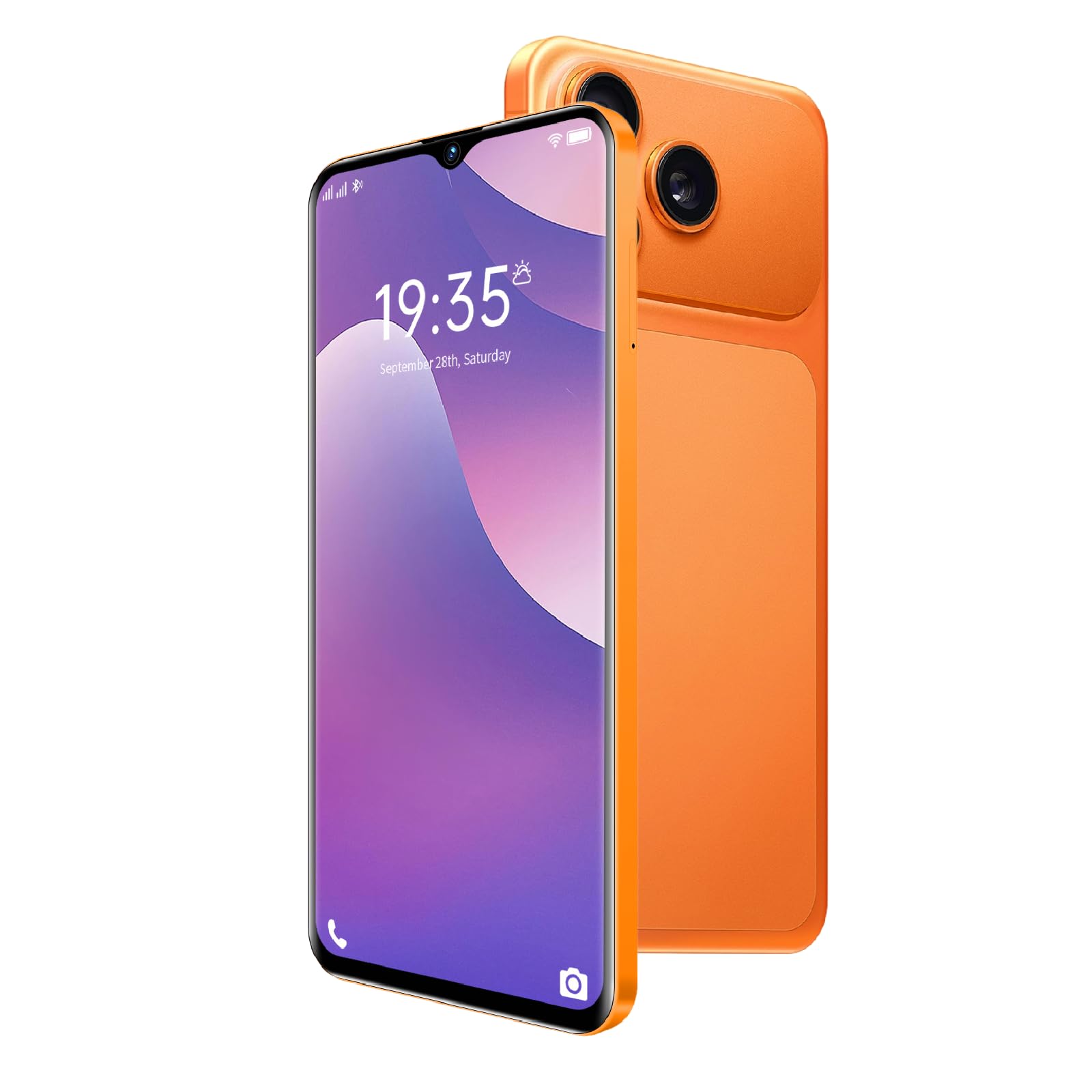 entsperrt Telefon, 6,52-Zoll-Bildschirm, Dual Kameras, 3GRAM, 16GROM, unterstützt nur 4G Network Frequenzbänder, Dual SIM Karten, Android Smartphone (7316, orange)