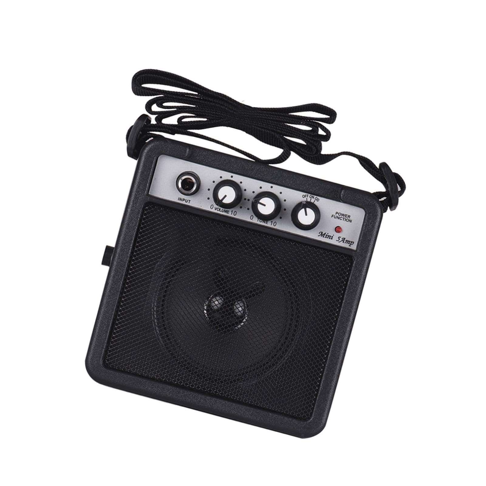 5-W-Gitarrenverstärker-Lautsprecher mit Lautstärkeregelung, Leichter Tragbarer Mini-Verstärker für Akustische E-Gitarre, 3,5-mm- und 6,35-mm-Eingänge (schwarz) (Schwarz)