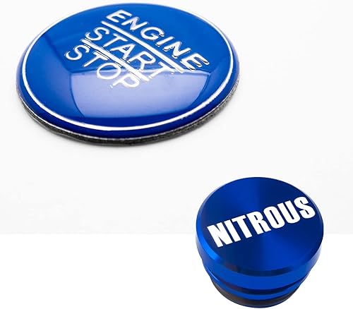 Miniatura 8 de Xotic Tech Set Arranque del motor de aleación de aluminio azul + cubierta de botón de expulsión del encendedor de cigarrillos negro, marco de panel